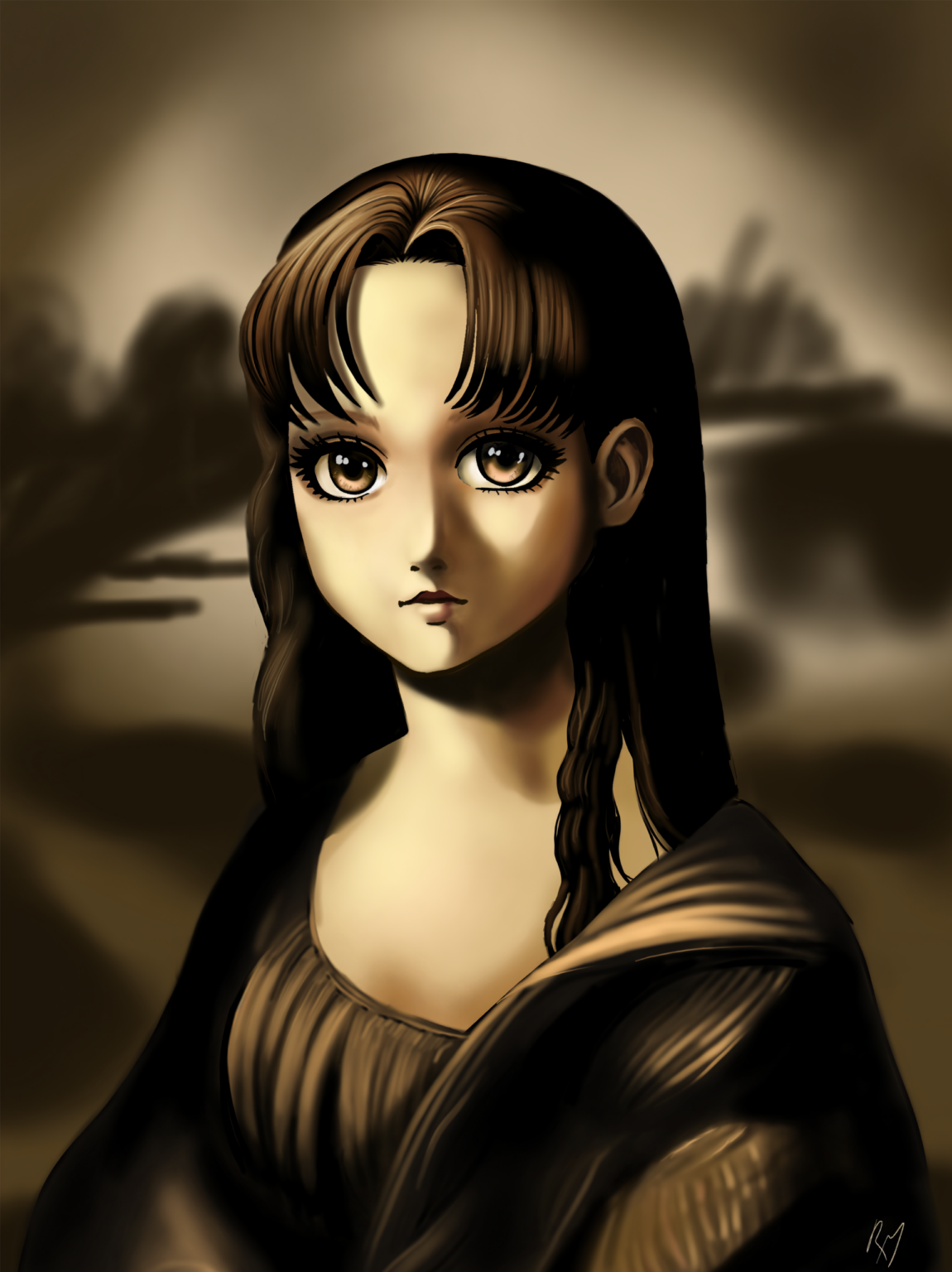 Mona Lisa — digital reinterpretation of da Vinci's portrait